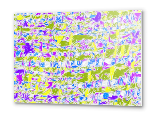 psychedelic painting texture abstract pattern background in purple blue yellow green Metal prints by Timmy333