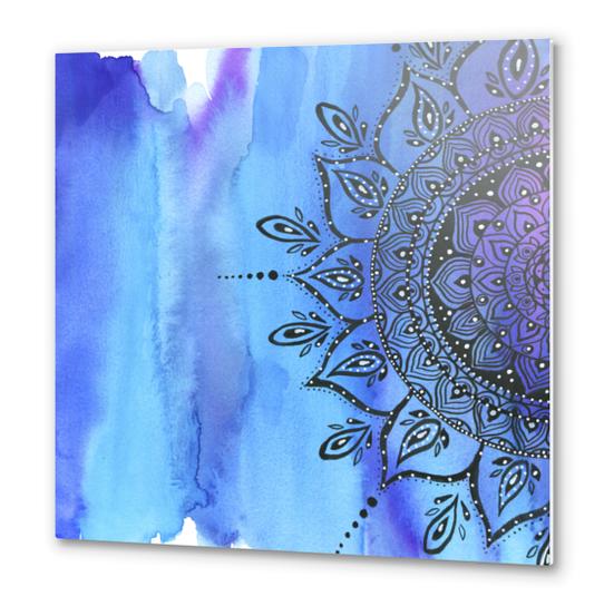 Blue Mandala Metal prints by Li Zamperini