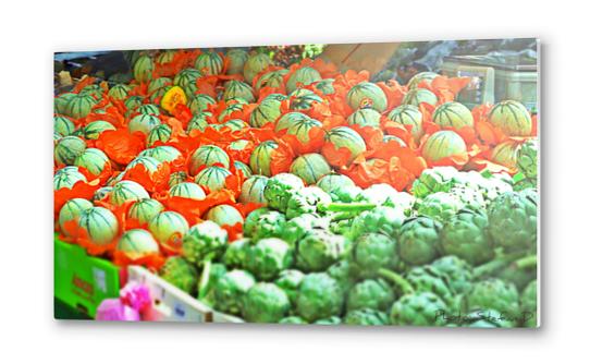 Melons et arichauts (Braderie de Montigny-Les-Metz) Metal prints by Stefan D