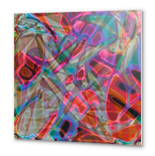 Colorful Abstract Stained Glass G297 Metal prints by MedusArt