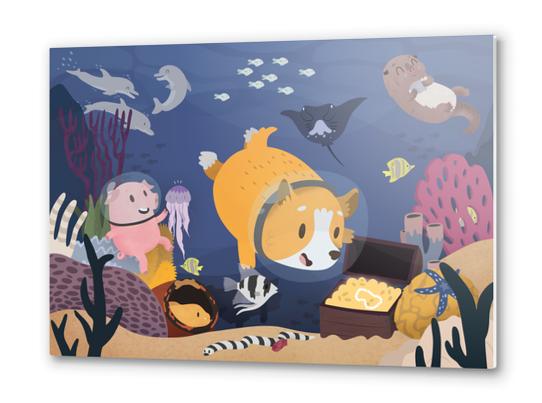 Diving For Treasure Metal prints by Claire Jayne Stamper