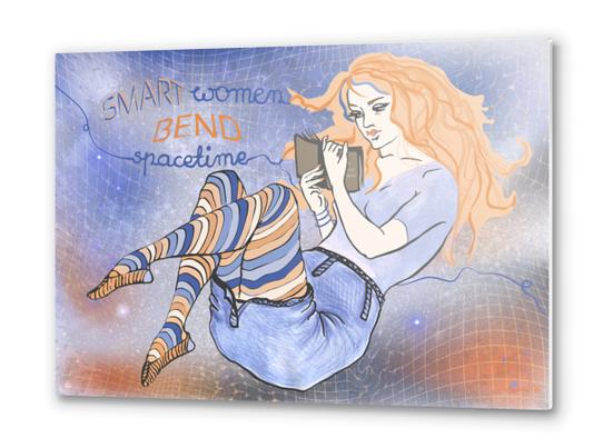 Smart women bend spacetime Metal prints by IlluScientia