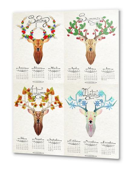 deer calendar 2015 Metal prints by Manoou