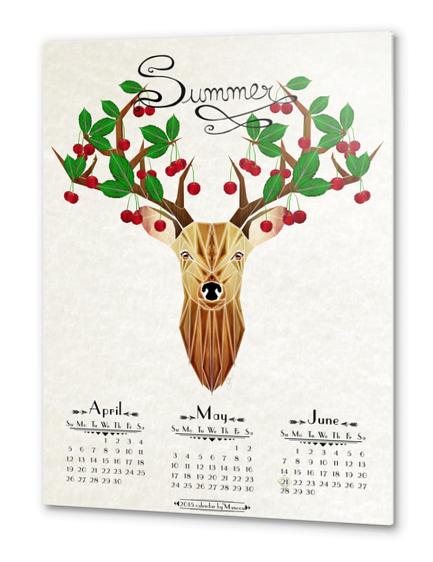 deer summer Metal prints by Manoou