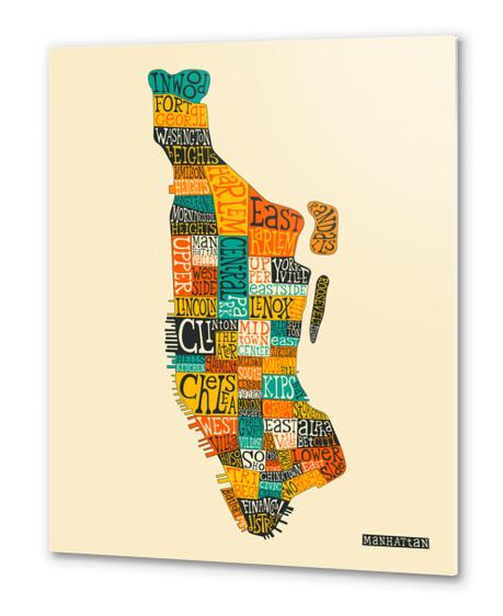 MANHATTAN NEIGHBORHOODS 1 Metal prints by Jazzberry Blue