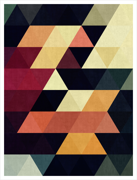 Pattern cosmic triangles Art Print by Vitor Costa