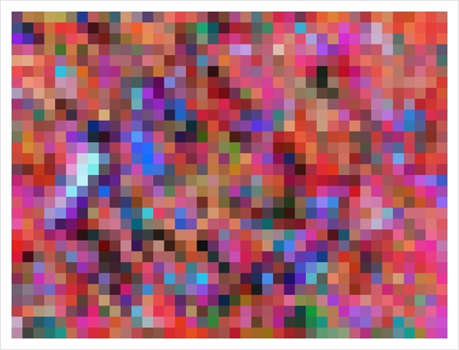 geometric square pixel pattern abstract background in pink blue orange purple Art Print by Timmy333