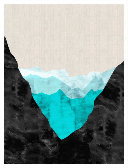 Geometric landscape watercolor I Art Print by Vitor Costa