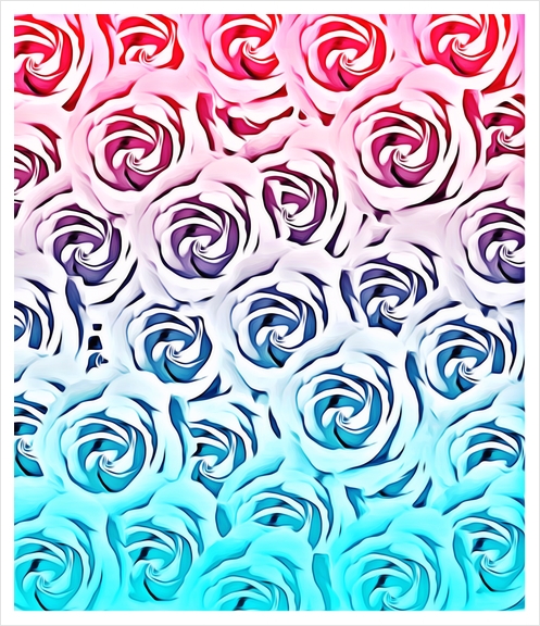 blooming rose pattern texture abstract background in pink and blue Art Print by Timmy333