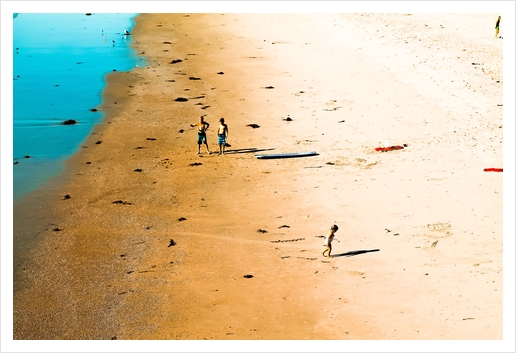 sandy beach and blue water at Manhattan Beach, California, USA Art Print by Timmy333