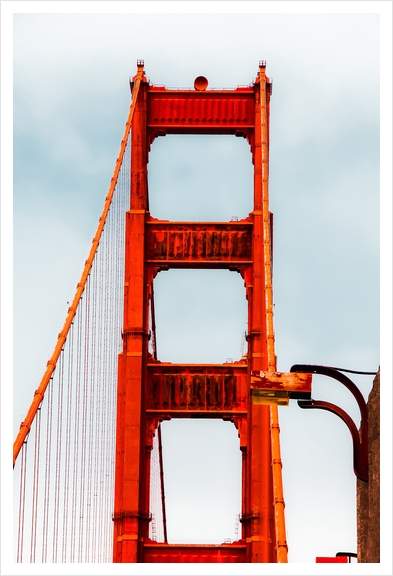 At Golden Gate Bridge with blue foggy sky, San Francisco, USA Art Print by Timmy333