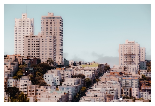 building with blue sky at San Francisco California USA Art Print by Timmy333