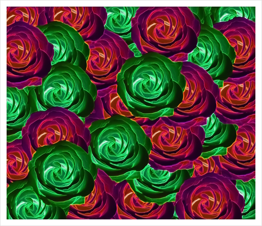 closeup rose pattern texture abstract background in red and green Art Print by Timmy333