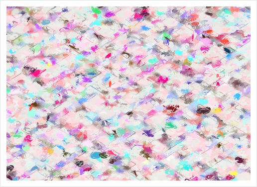 splash painting texture abstract background in pink blue yellow red Art Print by Timmy333