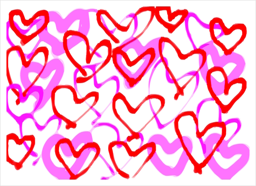 heart shape in red and pink Art Print by Timmy333