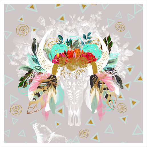 Skull fantasy boho Art Print by mmartabc