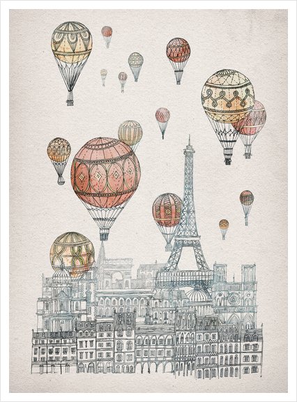 Voyages Over Paris Art Print by David Fleck