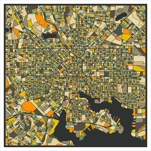 BALTIMORE MAP 2 Art Print by Jazzberry Blue