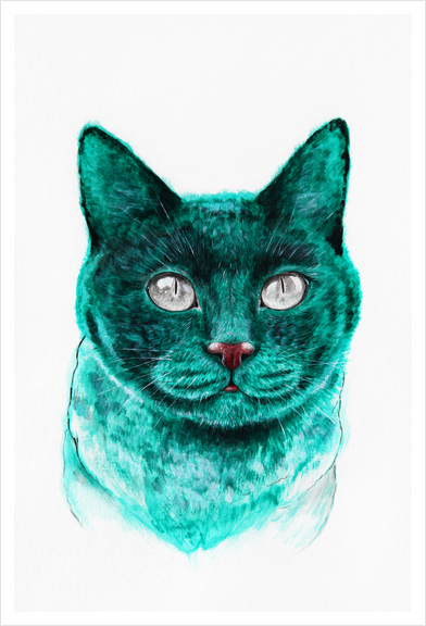 Cat Art Print by Nika_Akin