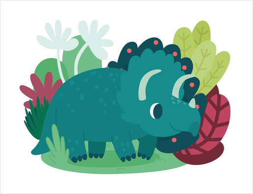 Triceratops Art Print by Claire Jayne Stamper