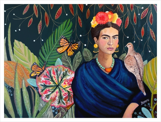 Frida et sa Nature Vivante Art Print by Sylvie Demers