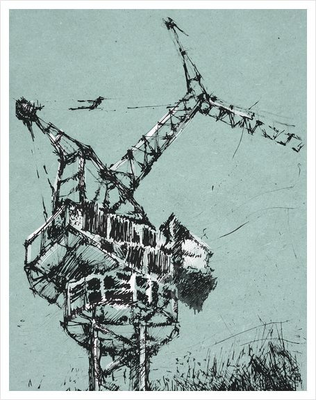 Crane Art Print by Georgio Fabrello