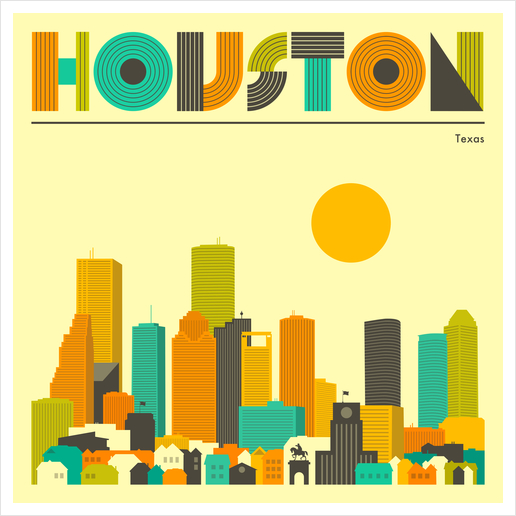 HOUSTON Art Print by Jazzberry Blue