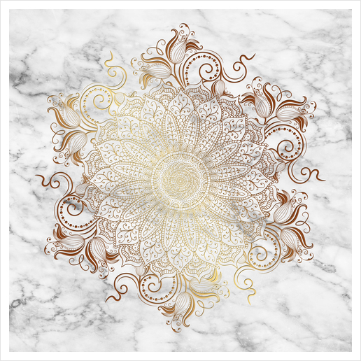 Mandala - Gold Art Print by aleibanez