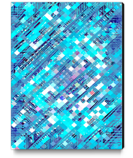 geometric square pixel pattern abstract background in blue and pink Canvas Print by Timmy333