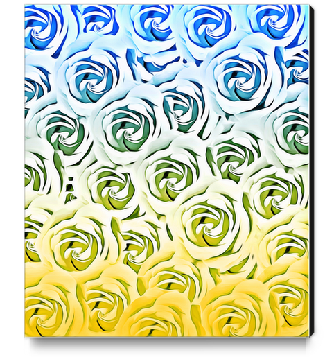 rose pattern texture abstract background in blue and yellow Canvas Print by Timmy333