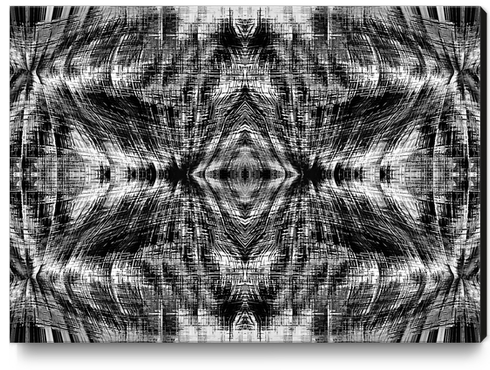 vintage geometric symmetry pattern abstract background in black and white Canvas Print by Timmy333