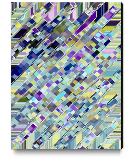 colorful geometric square pixel pattern abstract in purple blue yellow Canvas Print by Timmy333