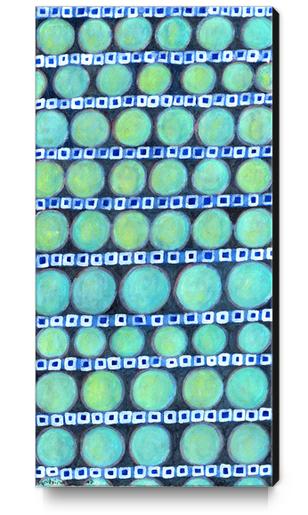 Rows of Blue Iridescent Circles Pattern Canvas Print by Heidi Capitaine