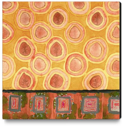 Flying Orange Circles Canvas Print by Heidi Capitaine