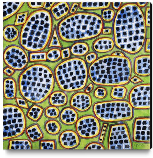 Blue-Black Seeds Pattern Canvas Print by Heidi Capitaine