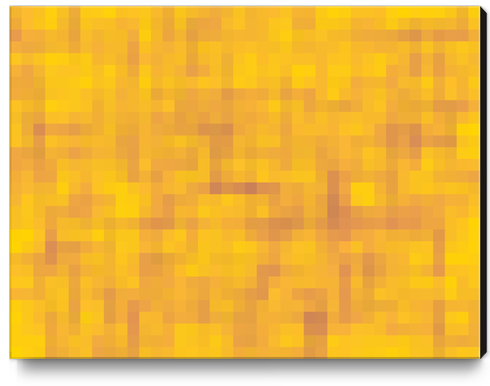 geometric square pixel pattern abstract background in yellow and brown Canvas Print by Timmy333