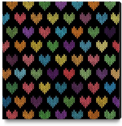 Colorful Knitted Hearts Canvas Print by Amir Faysal