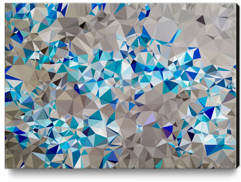 geometric triangle pattern abstract in blue and black Canvas Print by Timmy333