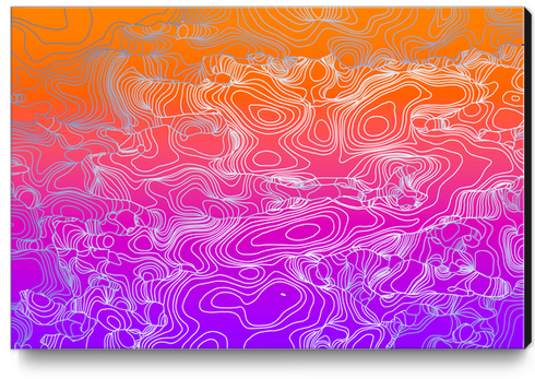 geometric fractal line abstract background in purple orange Canvas Print by Timmy333