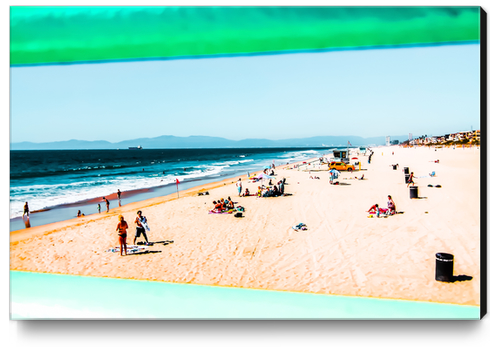 Summer sandy beach at Manhattan Beach, California, USA Canvas Print by Timmy333