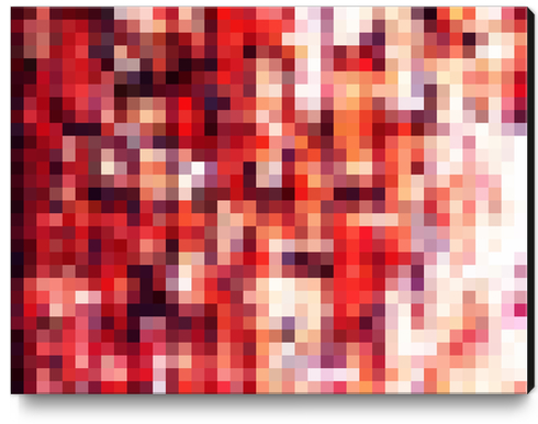 red geometric square pixel pattern abstract background Canvas Print by Timmy333