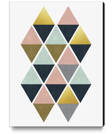 Colorful and golden triangles Canvas Print by Vitor Costa