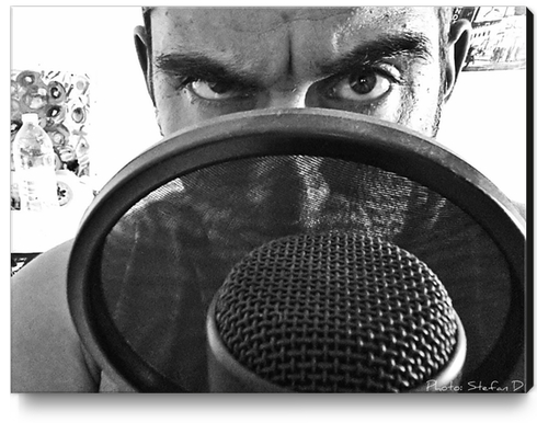 Derrière le mic Canvas Print by Stefan D