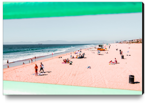 Summer beach at Manhattan beach California USA Canvas Print by Timmy333