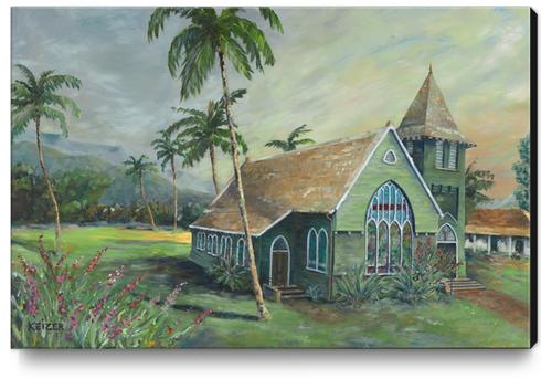 Green Church Hanalei,Kauai Canvas Print by DanKeizer