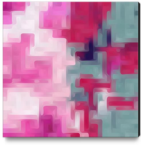 pink red and green painting abstract background Canvas Print by Timmy333