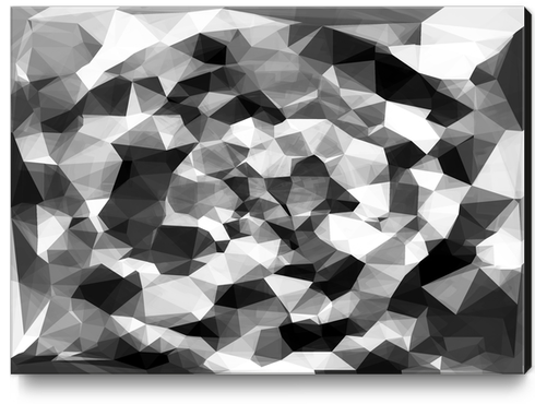 contemporary geometric polygon abstract pattern in black and white Canvas Print by Timmy333