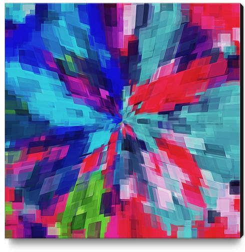 blue green and red square pattern abstract background Canvas Print by Timmy333