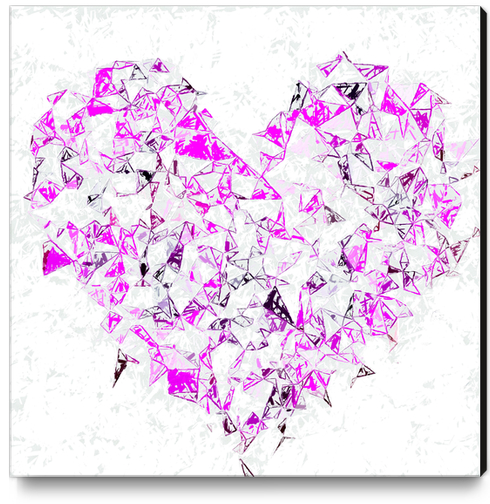 pink heart shape abstract with white abstract background Canvas Print by Timmy333