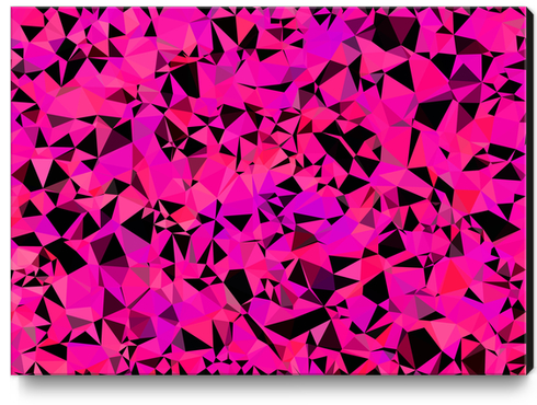 geometric triangle pattern abstract in pink and black Canvas Print by Timmy333